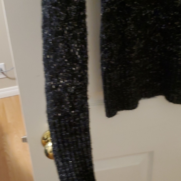 Knitted Black and Silver Cowl Neck Sweater - Picture 4 of 4